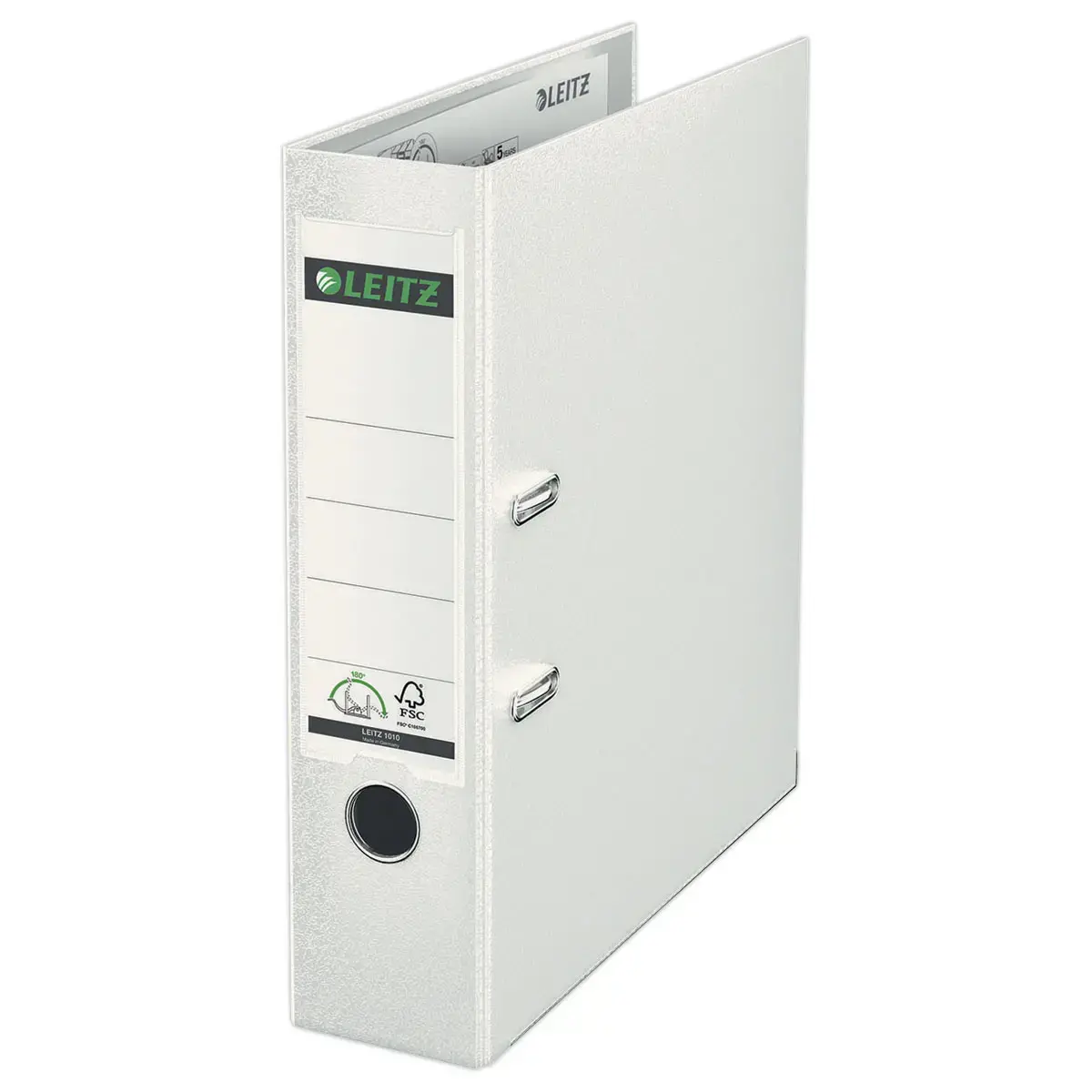 Classeur &agrave; levier LEITZ 180&deg; - Dos 8 cm- Blanc 