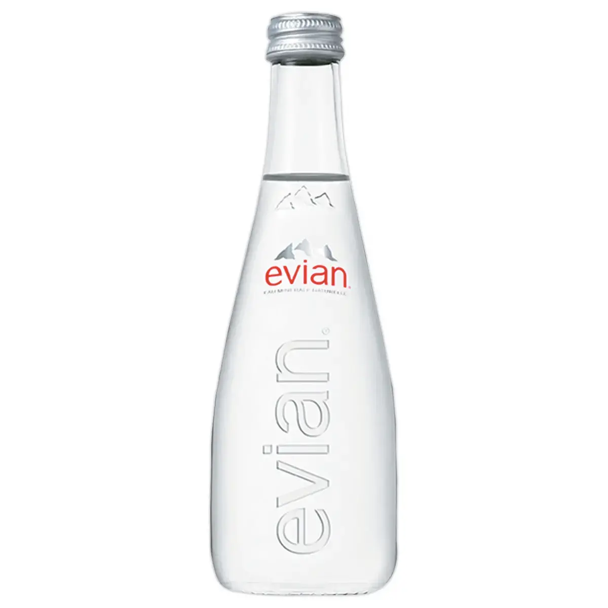 20 Bouteilles d'eau en verre - 33 cl - Evian 