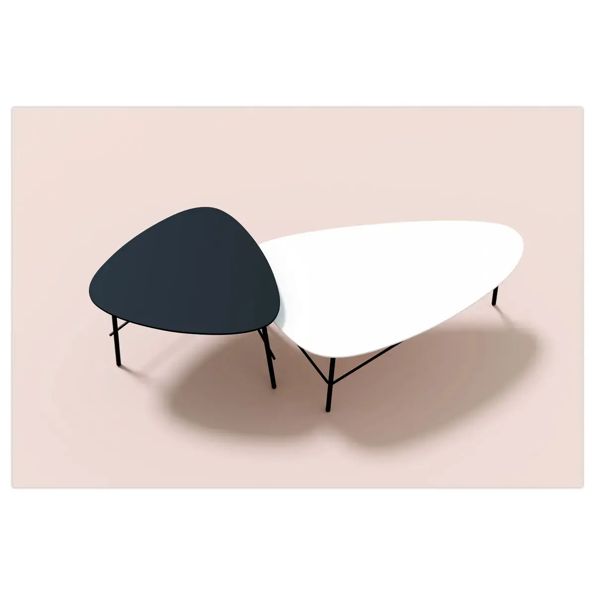 Table basse gigogne 60 cm noire