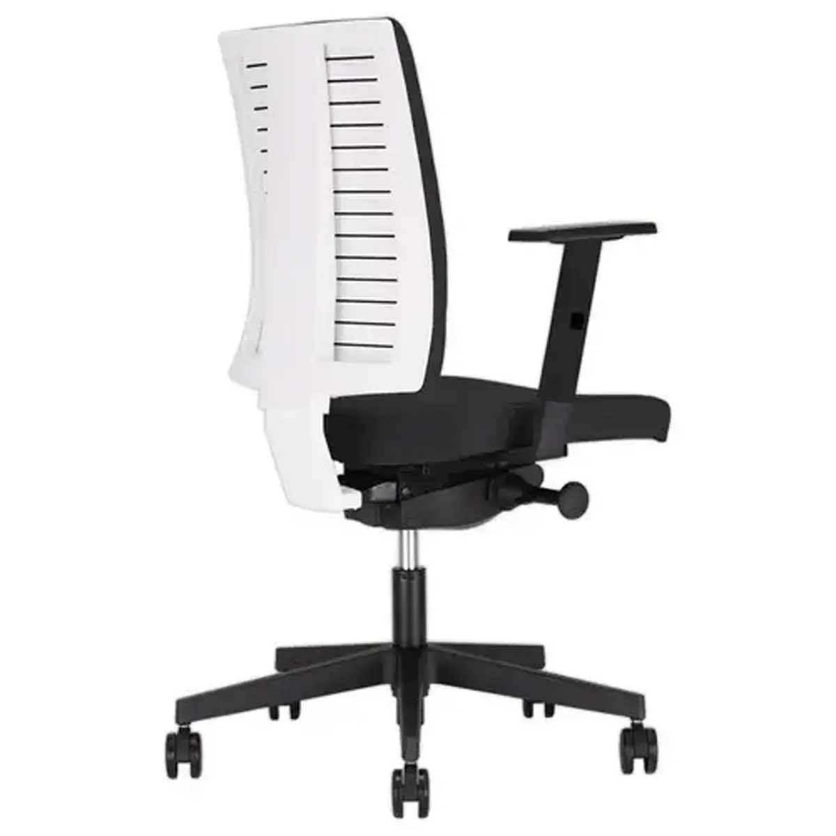 Siège NAVIGO synchrone coque blanche -tissu et accot 4d noir montés