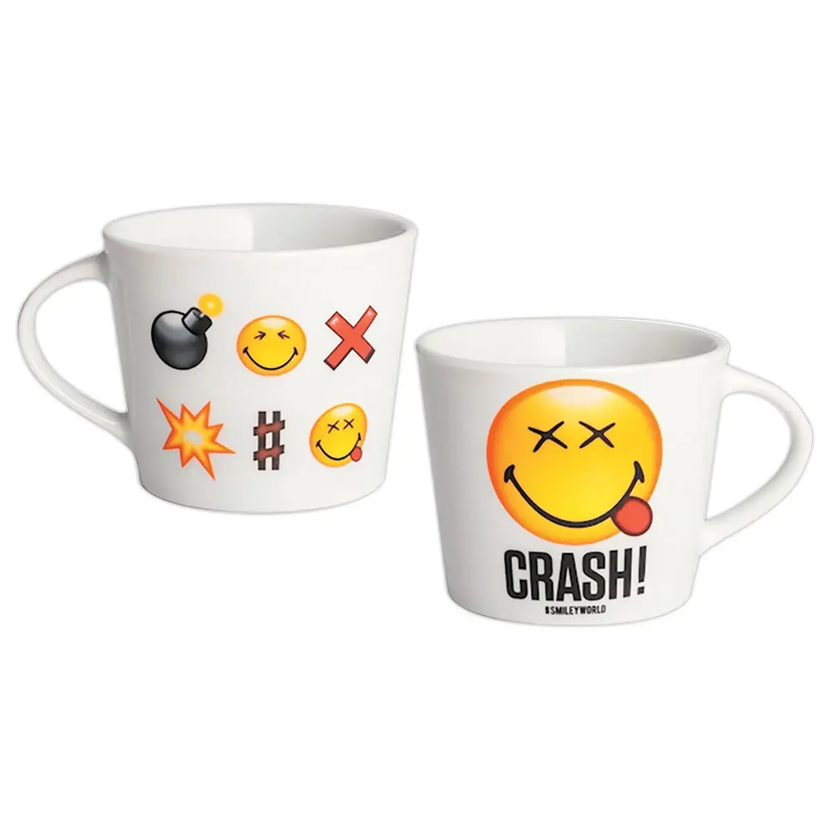 6 Mugs en porcelaine 40 cl - Décors assortis