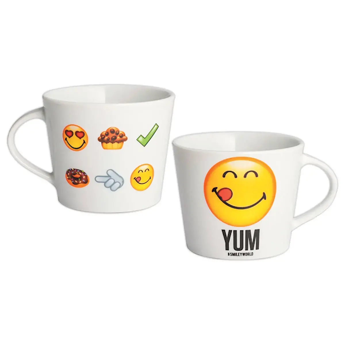 6 Mugs en porcelaine 40 cl - Décors assortis