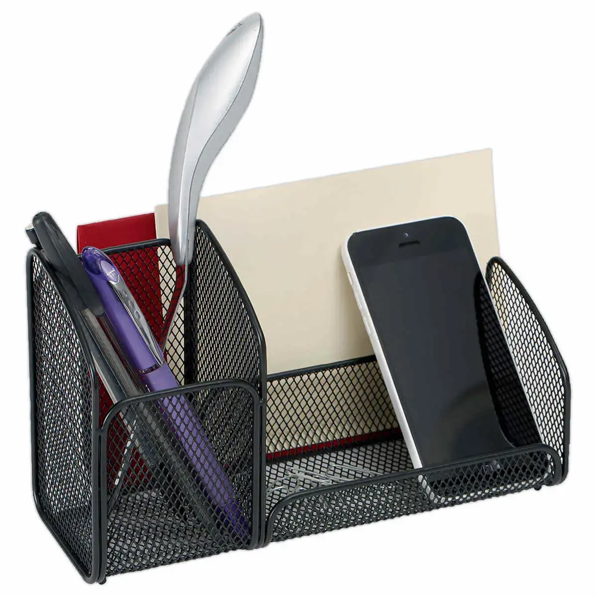Organiseur de bureau Mesh - 3 compartiments - Noir - ALBA