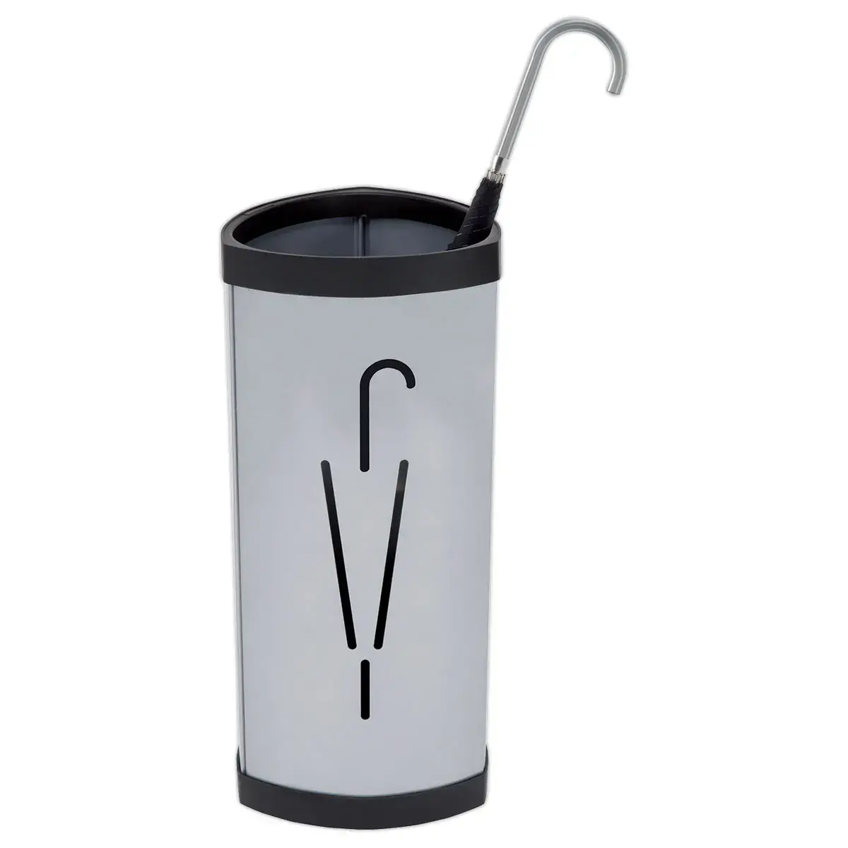 Porte-parapluies en acier - Gris et noir - Alba