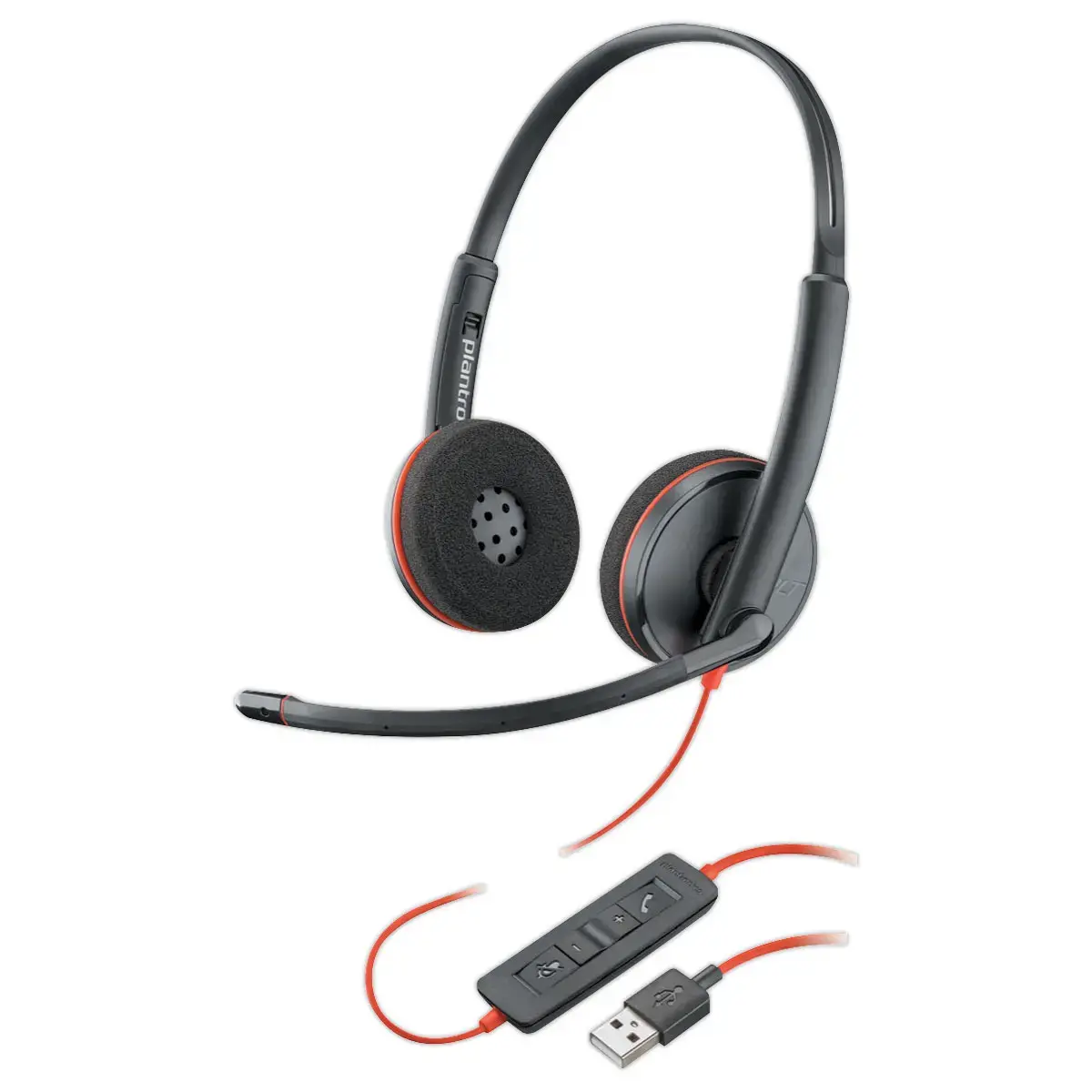 Casque filaire Poly Blackwire C3220 - USB-C + USB C/A - 2 écouteurs - HP