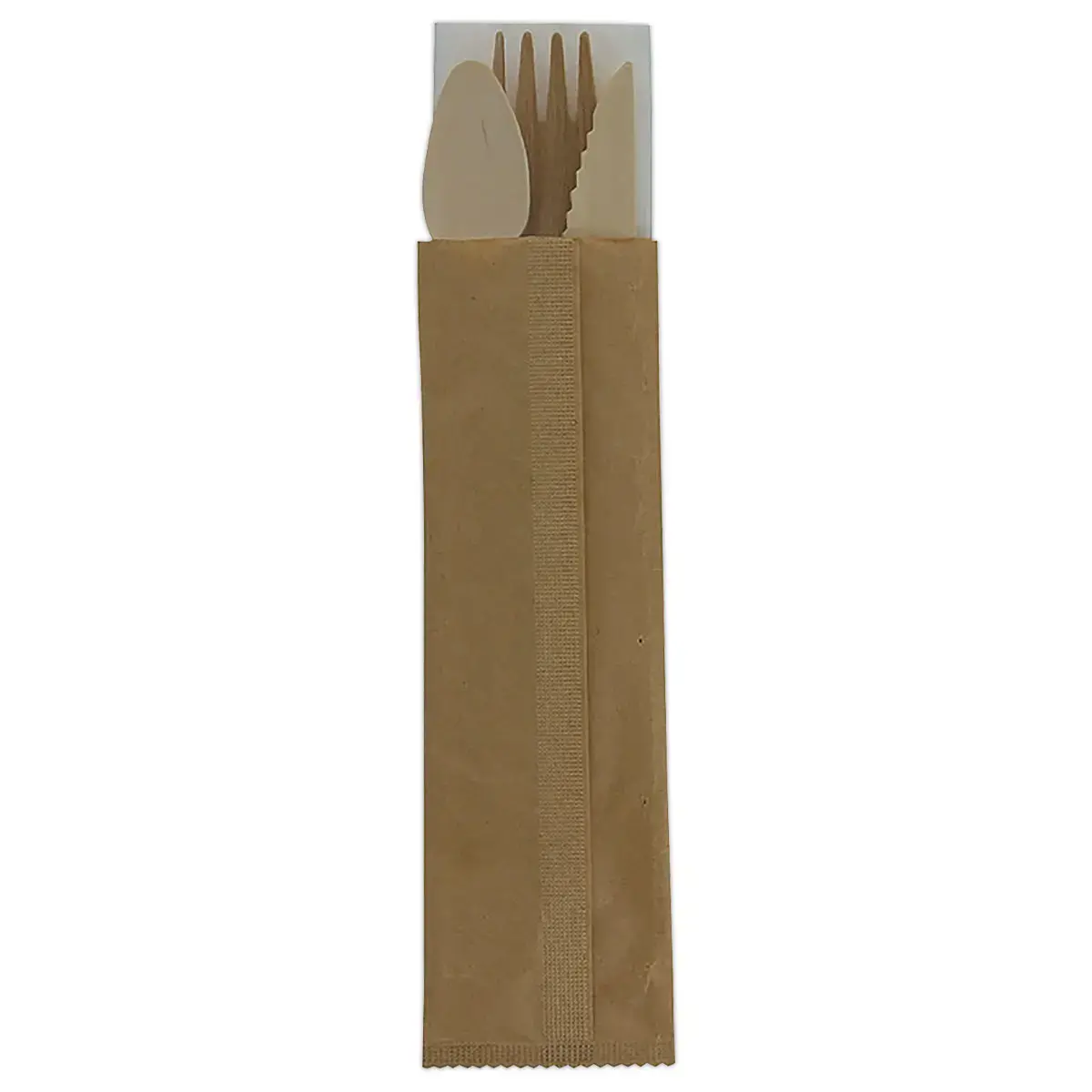 250 Kits 3 couverts + serviette - Bois