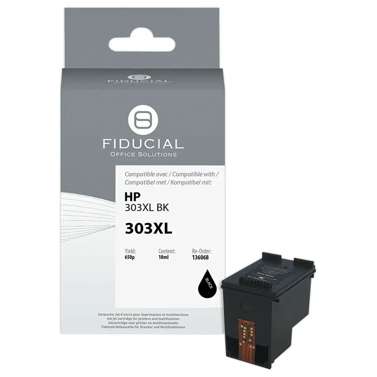 Cartouche d'encre remanufacturée éq. HP 303XL - Haute capacité - Noir