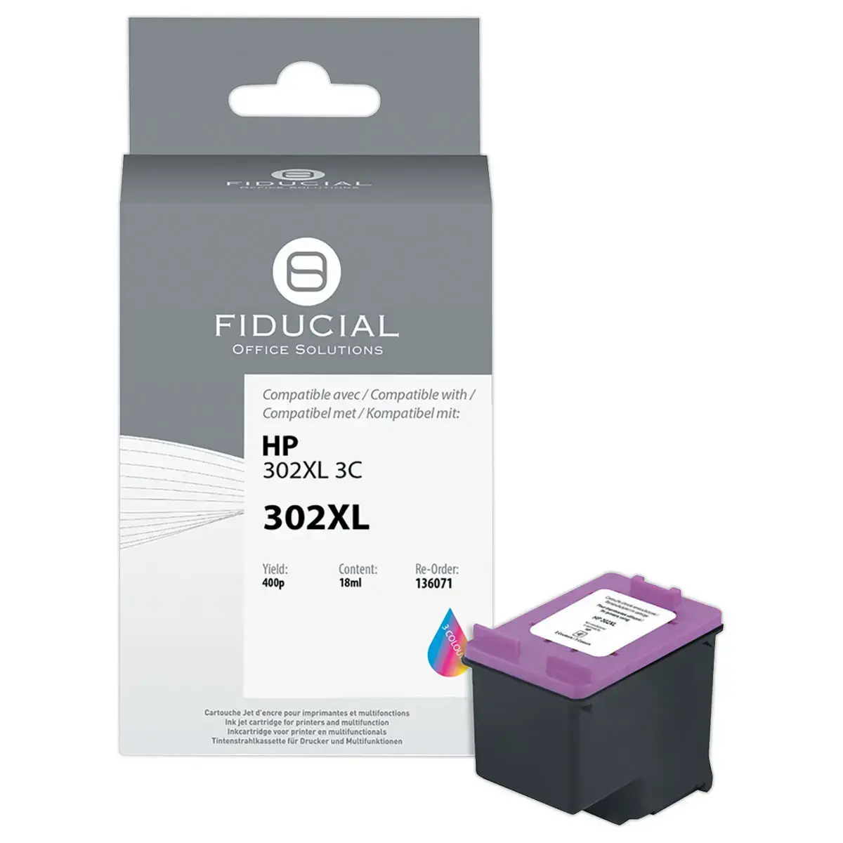 Cartouche d'encre remanufactur&eacute;e &eacute;q. HP 302XL 3C - Haute capacit&eacute; - 3 Couleurs 