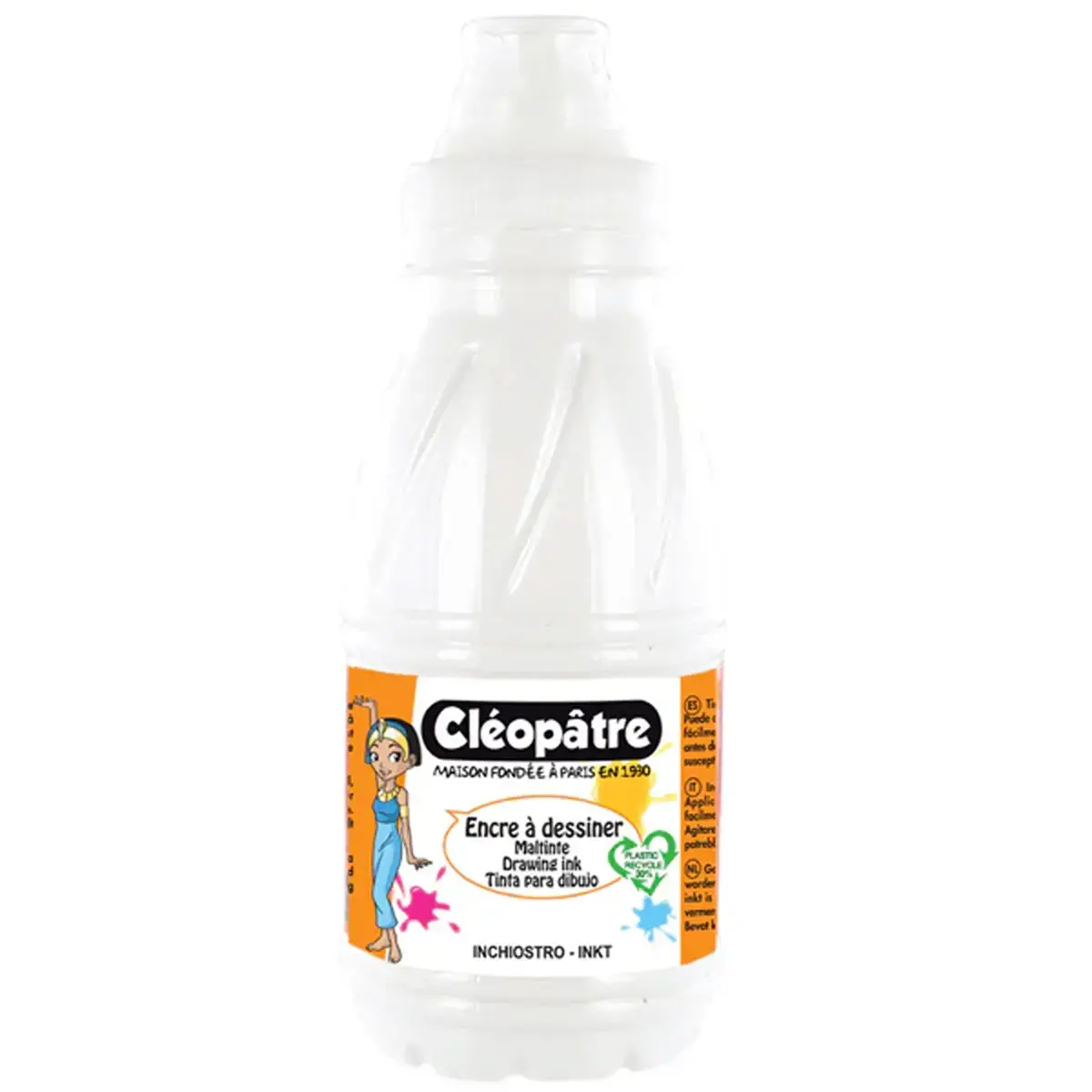 Encre à dessiner à base d'eau - CLEOPÂTRE - 500ml - blanc