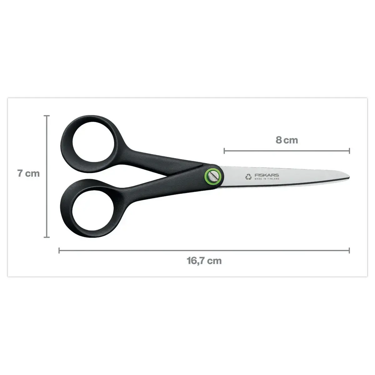 Ciseaux  FISKARS  ambidextres 17 cm recycl&eacute;s / recyclables 100% 