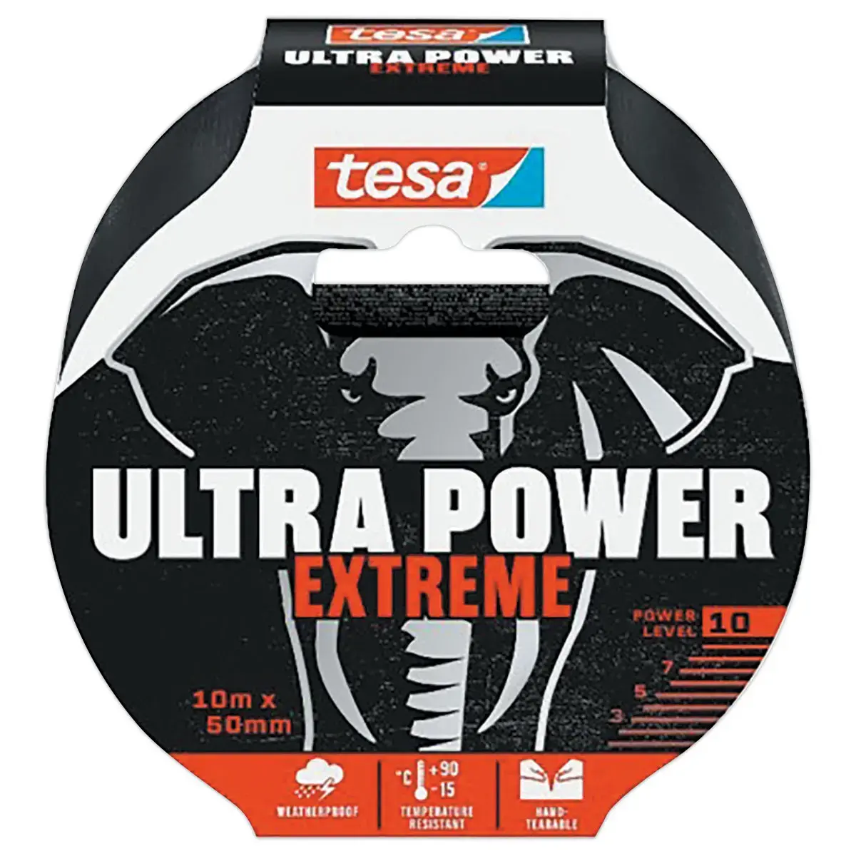 Ruban Tesa Ultra Power Extrême 10 m x 50 mm - Noir