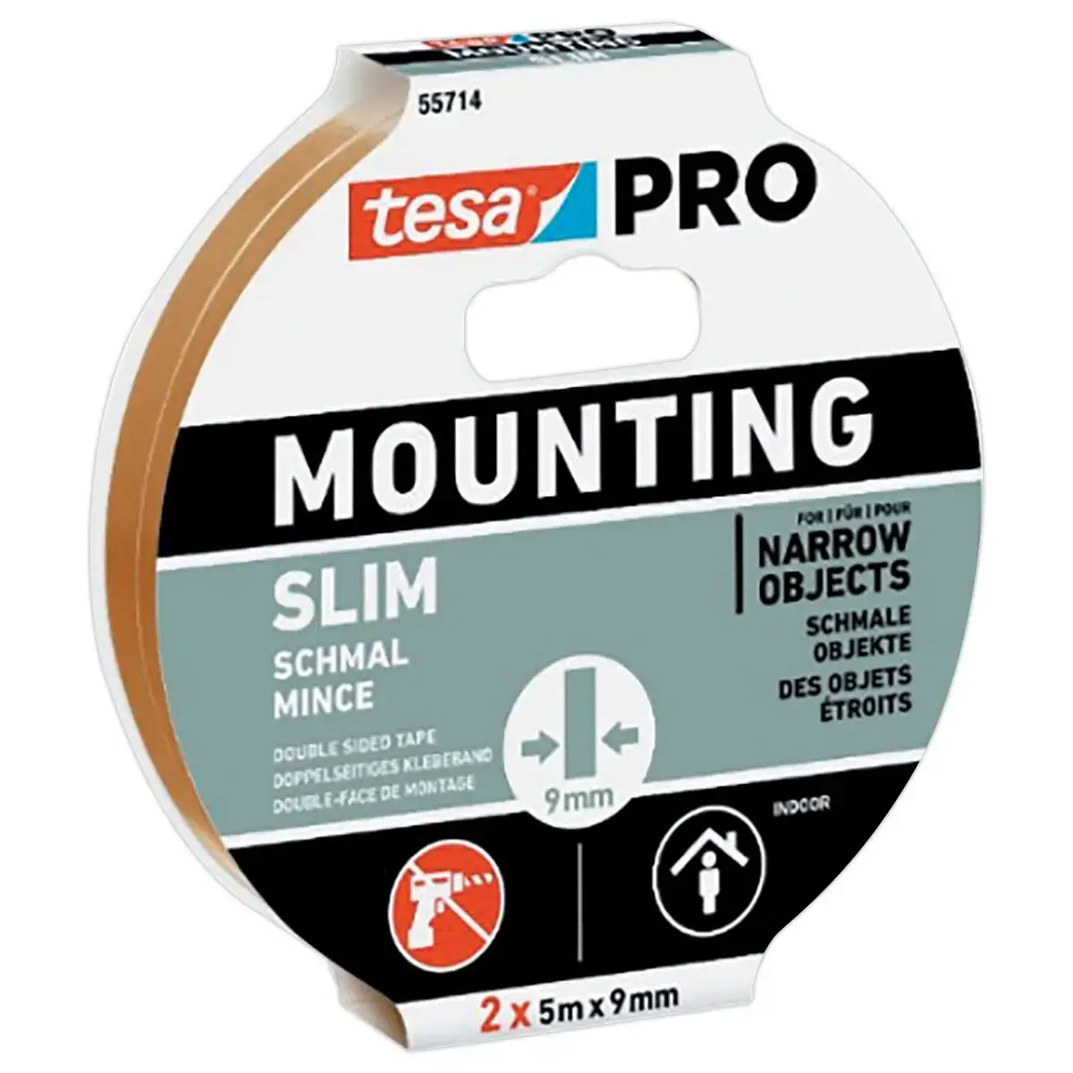 Ruban Mounting PRO Slim 2 x 5 m x 9mm - Transparent