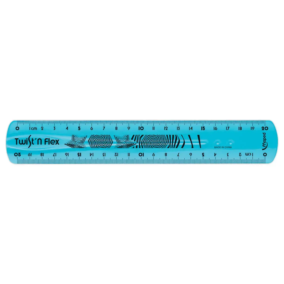 R&egrave;gle de bureau double plate en plastique souple et r&eacute;sistant - 20 cm 