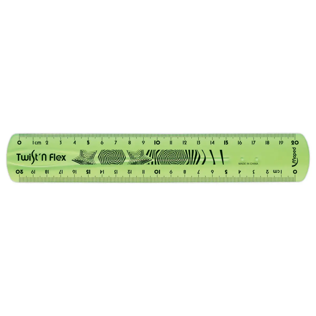 R&egrave;gle de bureau double plate en plastique souple et r&eacute;sistant - 20 cm 