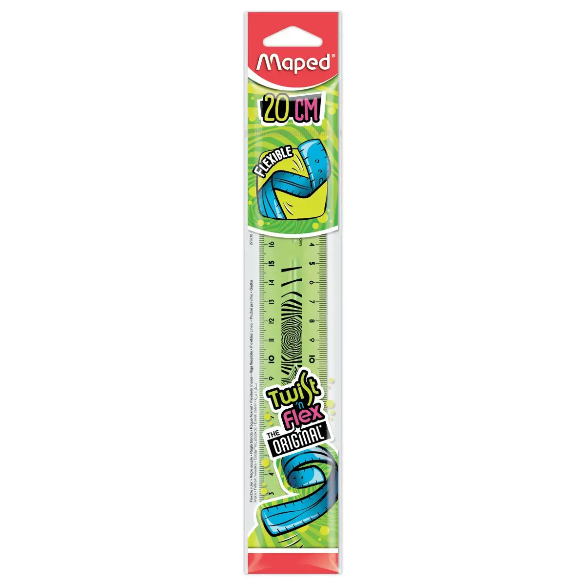 R&egrave;gle de bureau double plate en plastique souple et r&eacute;sistant - 20 cm 