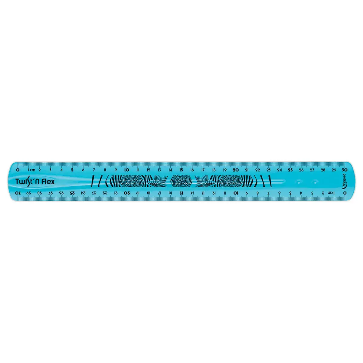 Règle de bureau double plate en plastique souple et résistant - 30 cm