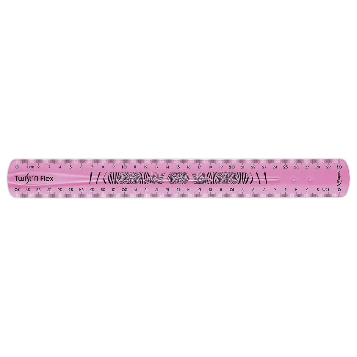 Règle de bureau double plate en plastique souple et résistant - 30 cm
