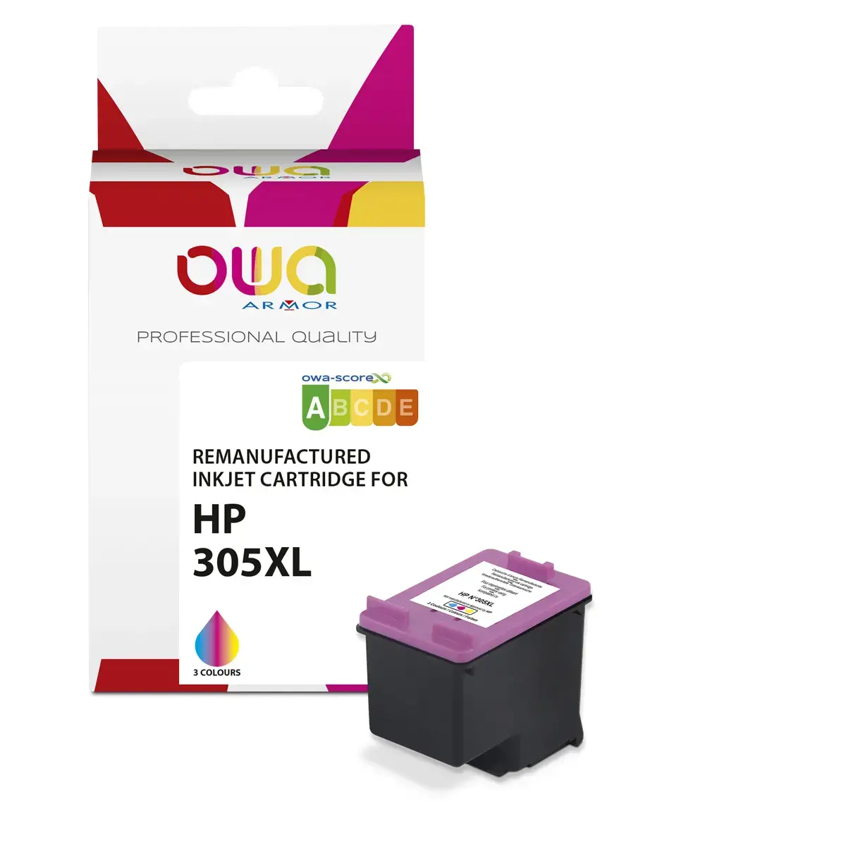 Cartouche éq. HP305XL - Haute capacité - 3 Couleurs - OWA