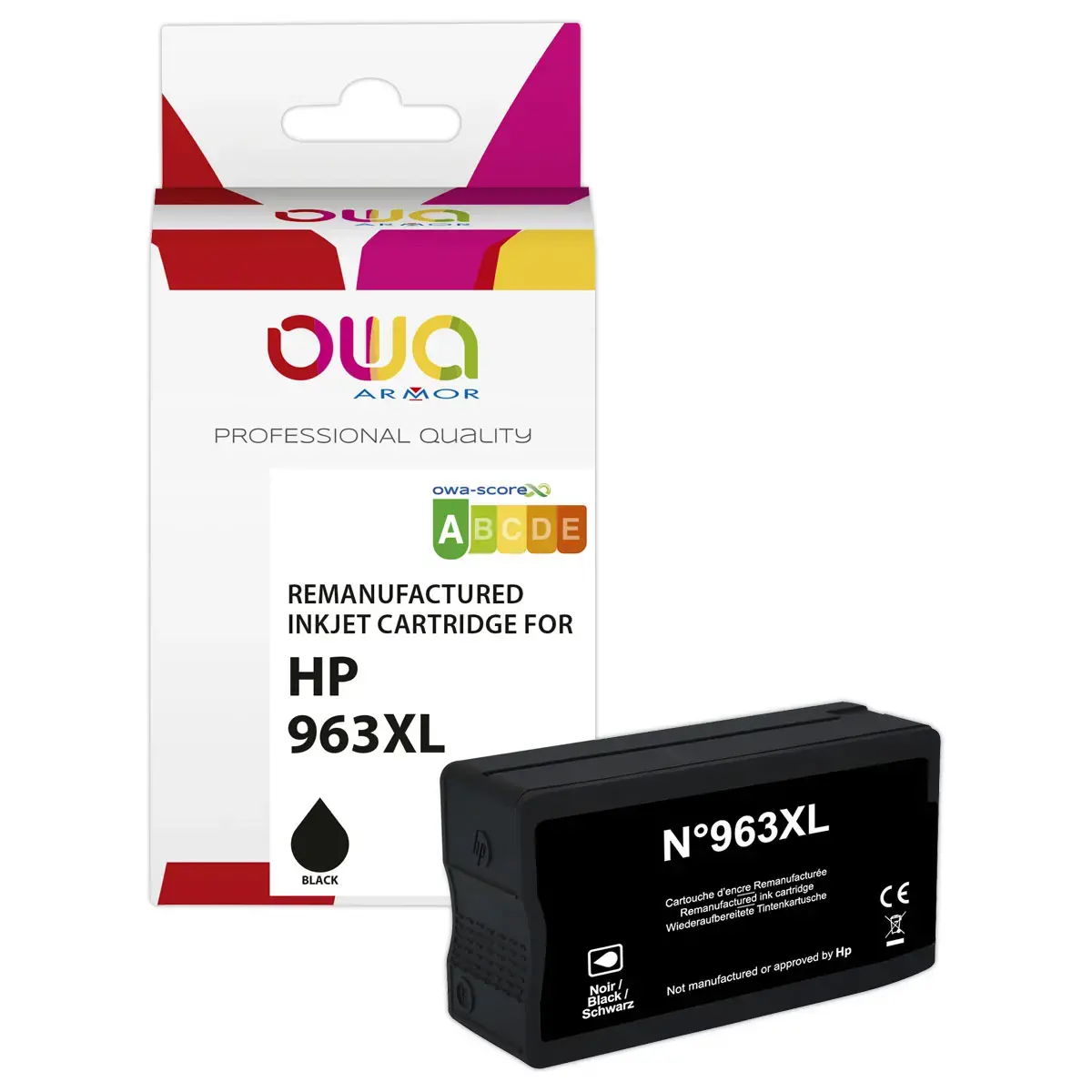 Cartouche éq. HP963XL - Haute capacité - Noir - OWA