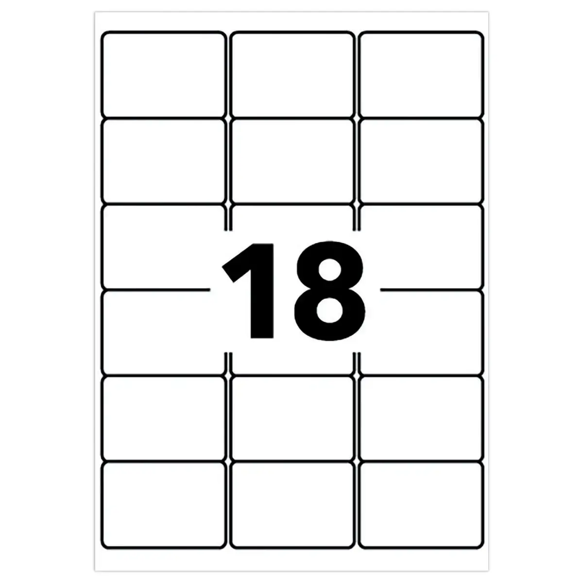 100 planches de 18 &eacute;tiquettes laser AVERY 63,5x46,6mm soit 1800 &eacute;tiq/bo&icirc;te 