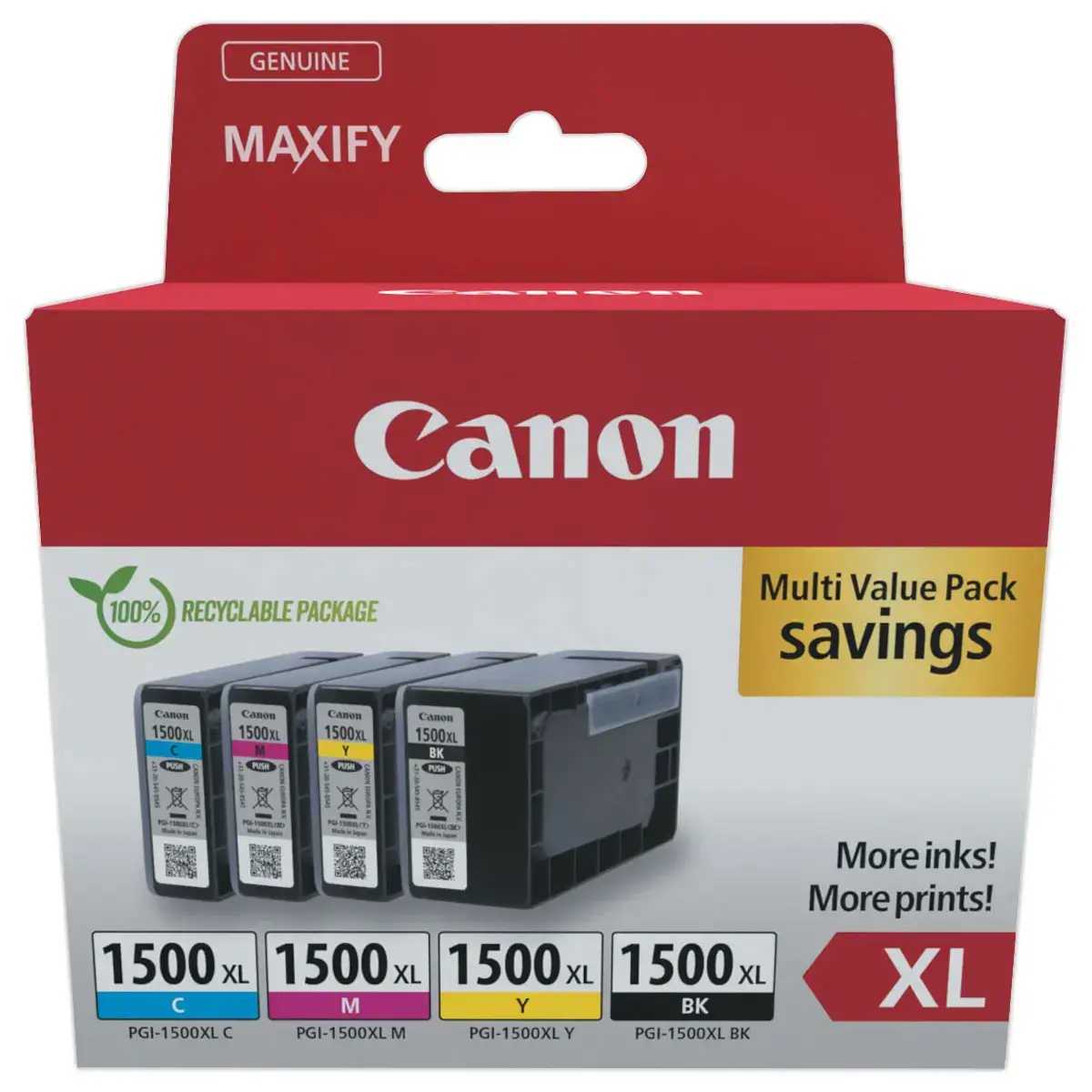 4 Cartouches PGI1500XL – Noir et couleurs – CANON