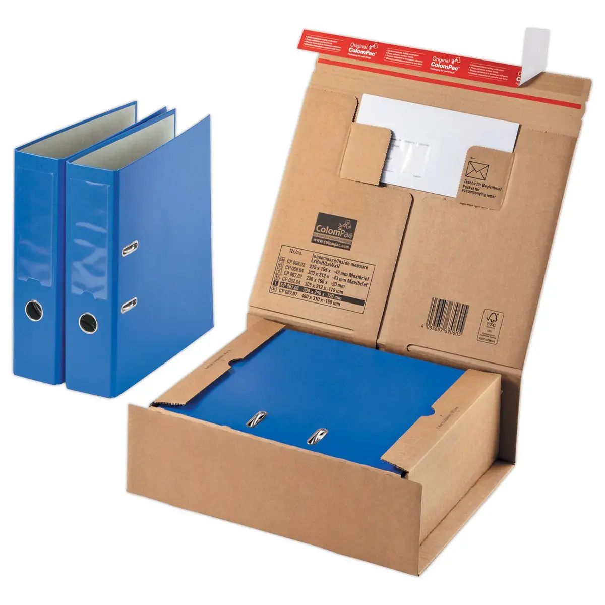 20 Boîtes d`expédition postale avec retrait 215 × 155 × 43 mm