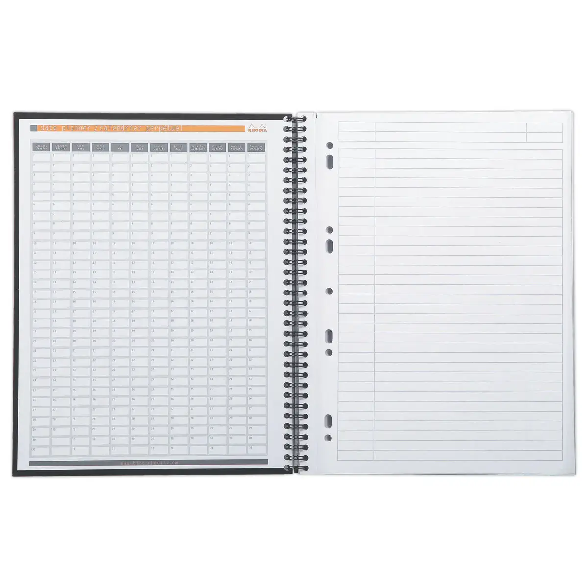 Cahier couverture carton - 160 pages A4+lign&eacute; - Noir - RHODIA 