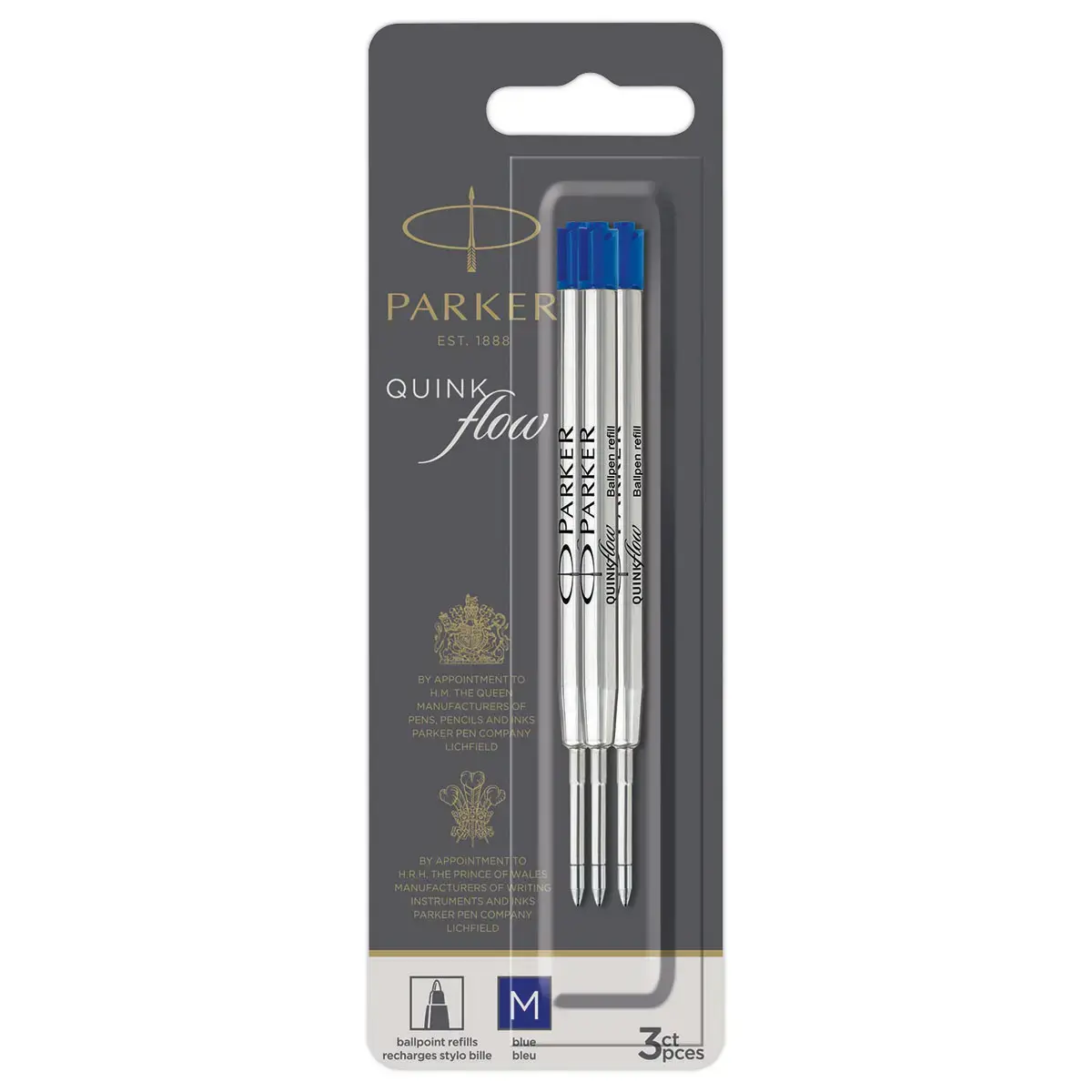 3 Recharges pour stylo Jotter - Bleu - PARKER
