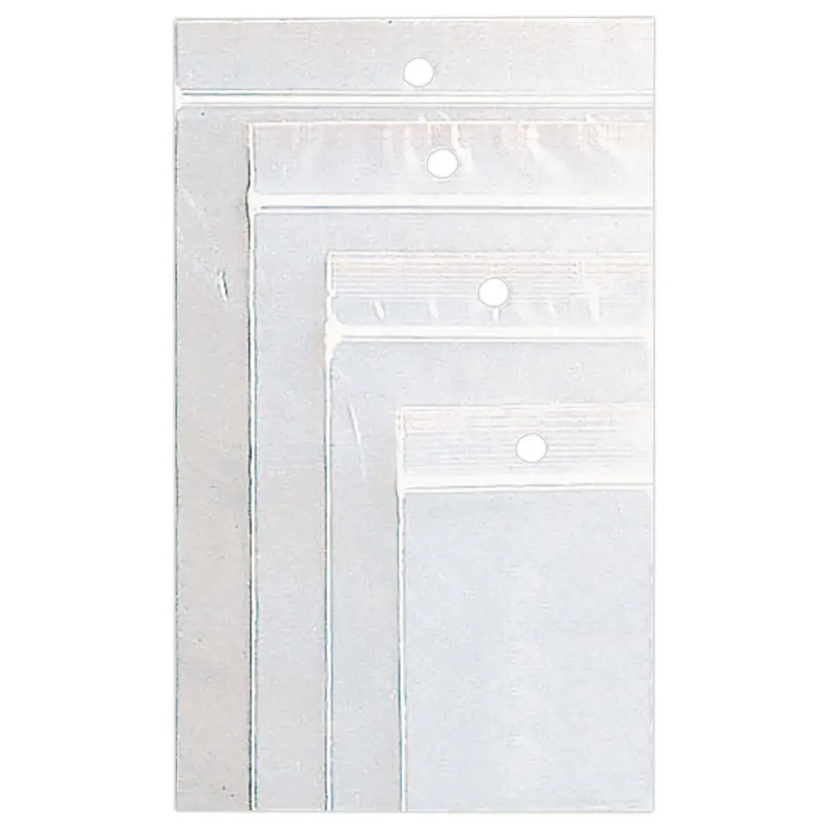 1000 Sachets neutres avec fermeture glissière 150 x 180 mm. Transparent.