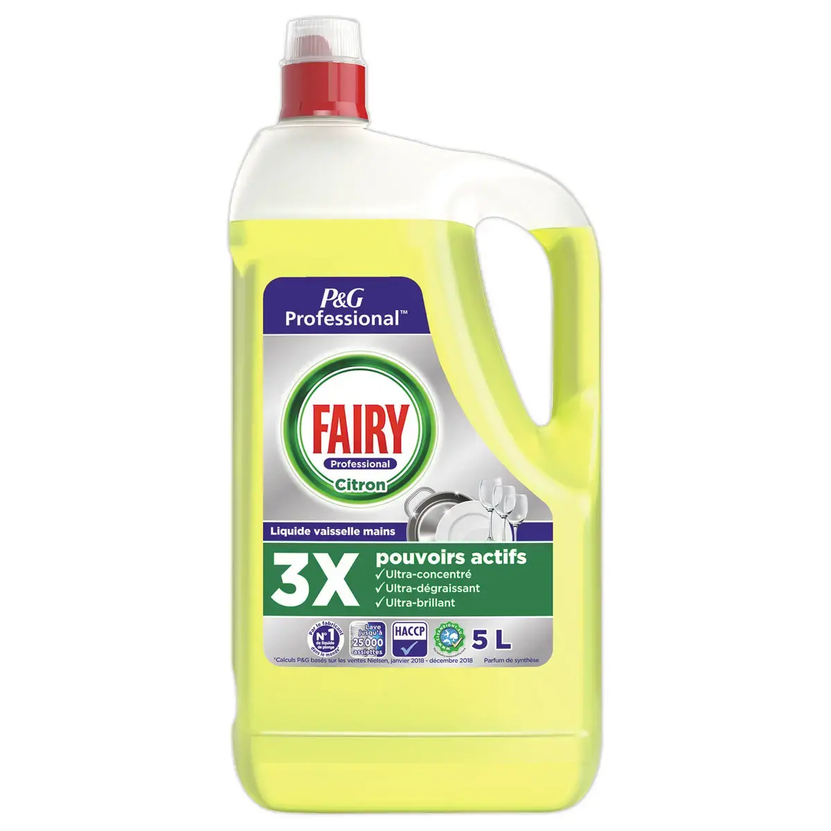 Liquide vaisselle FAIRY 5 litres. Parfum citron.