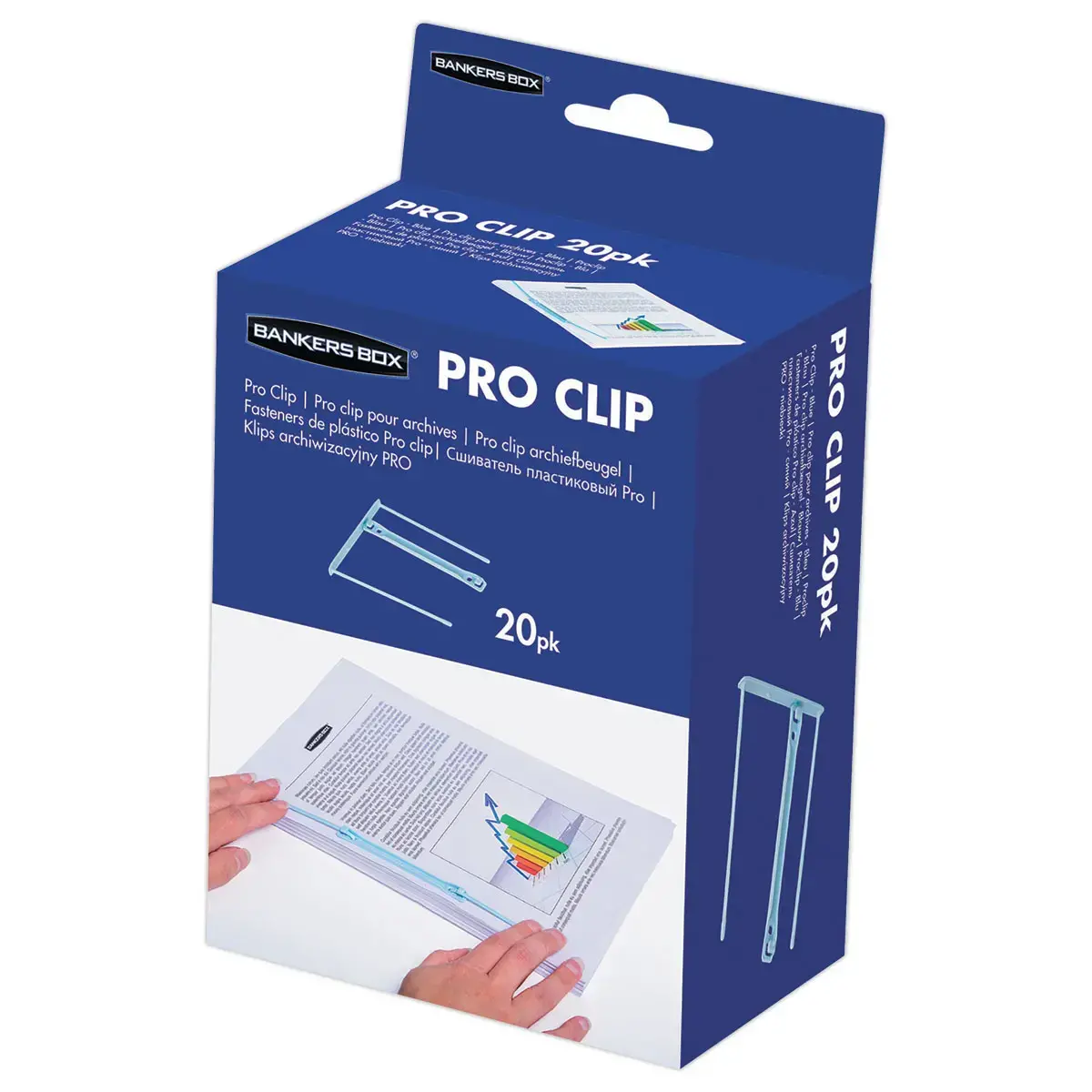 20 Clips d'archivage universel PROCLIP - Bleu clair - Fellowes