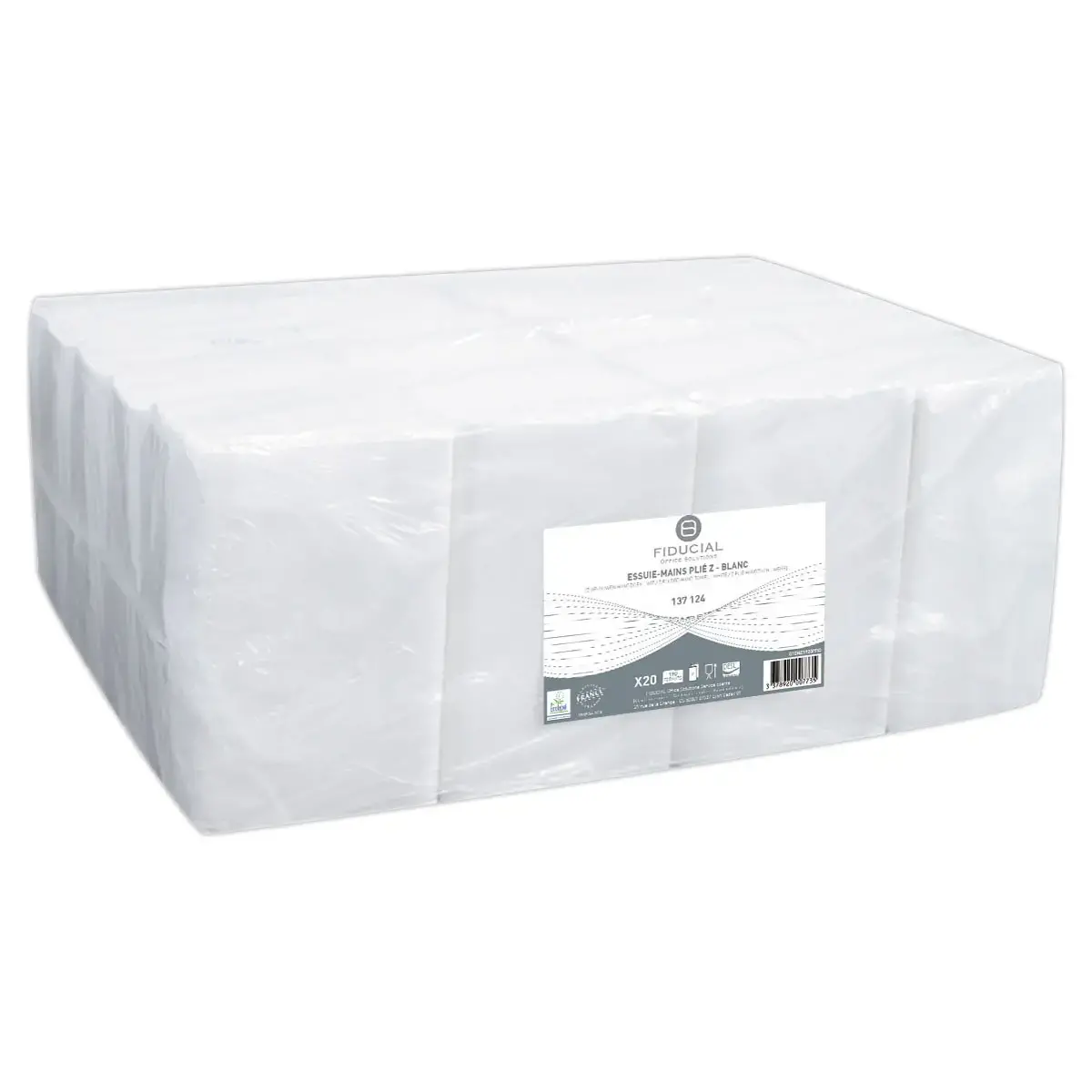 20 Paquets d'essuie-mains - Pliage Z 2 plis - Fiducial