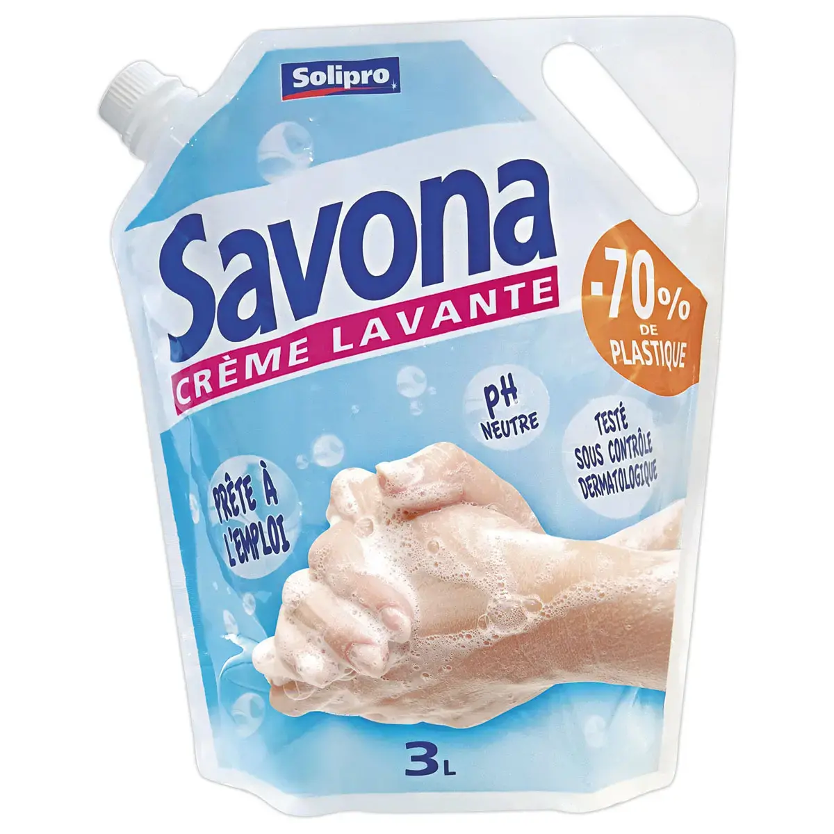 Eco recharge de cr&egrave;me lavante - Parfum amande douce - 3 L - Savona 