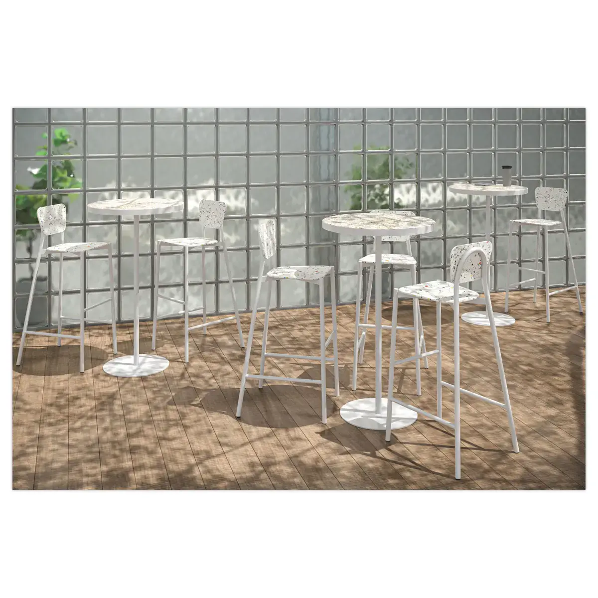 Tabouret haut MAHAUT décor FLOREAL monté