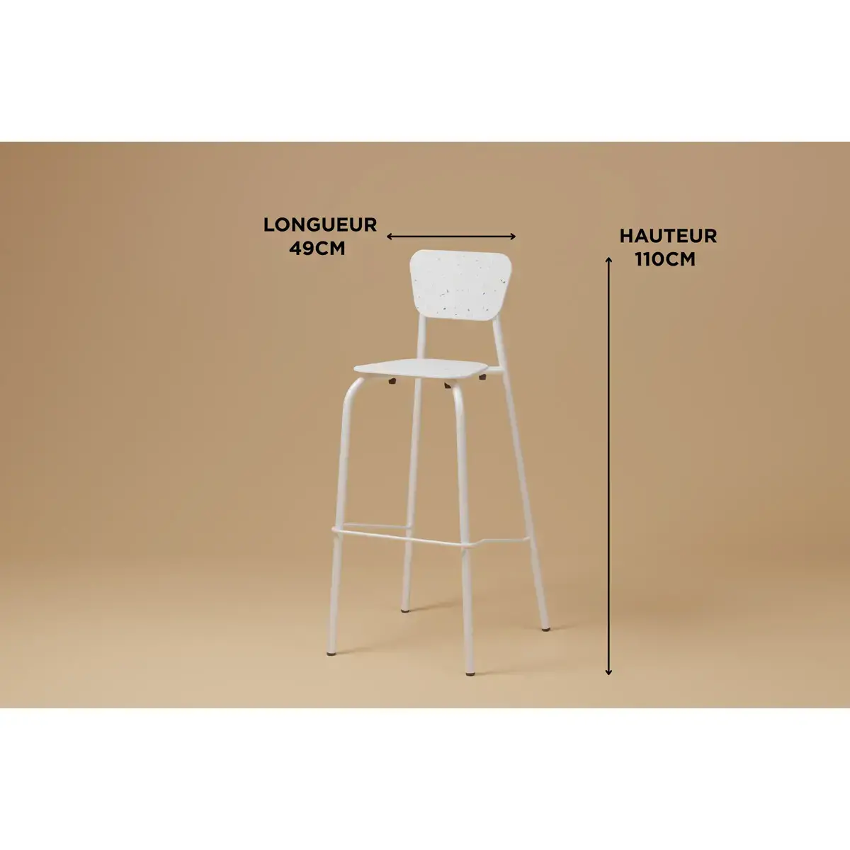 Tabouret haut MAHAUT décor FLOREAL monté
