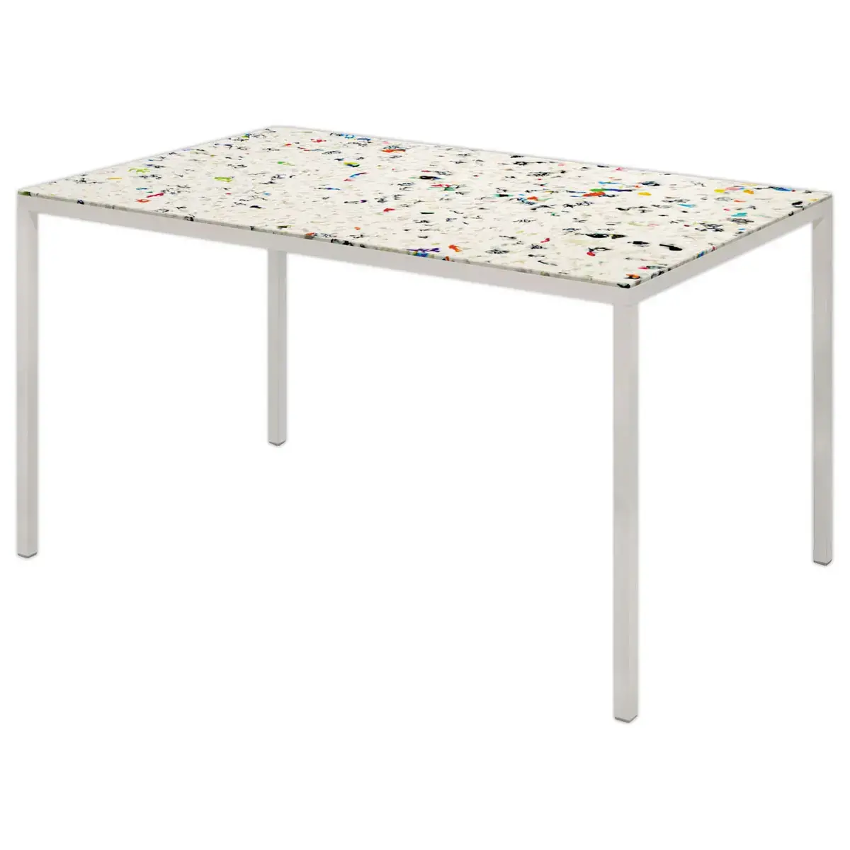Table rectangulaire 140x90 cm MAHAUT décore FLOREAL recyclée