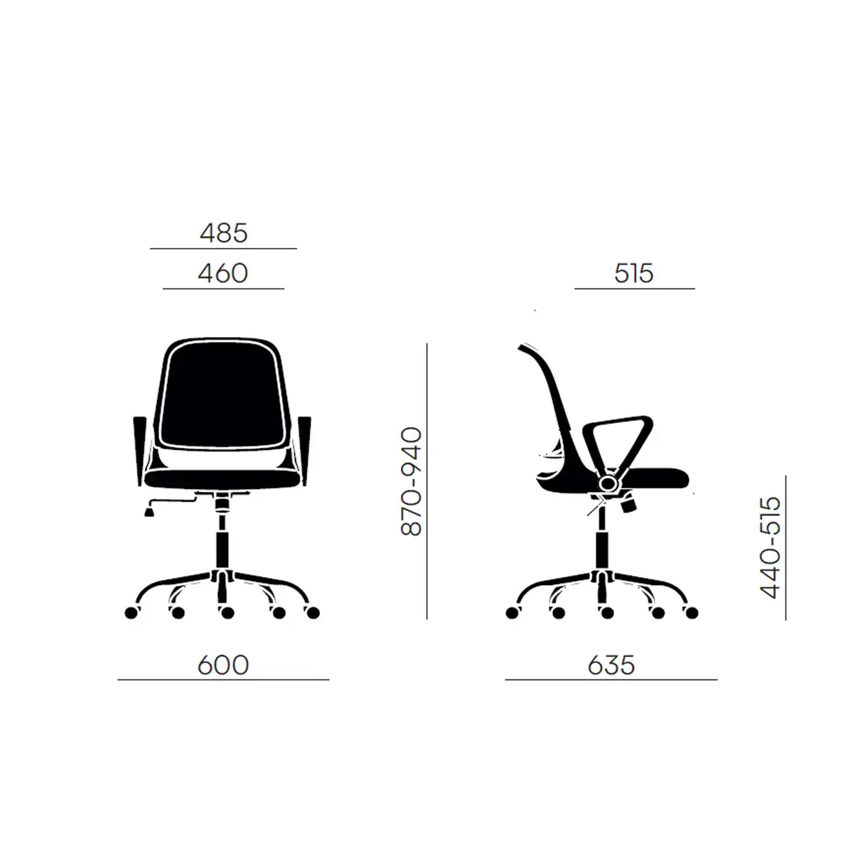 Si&egrave;ge de bureau &agrave; m&eacute;canisme basculant centr&eacute; Try - Noir 