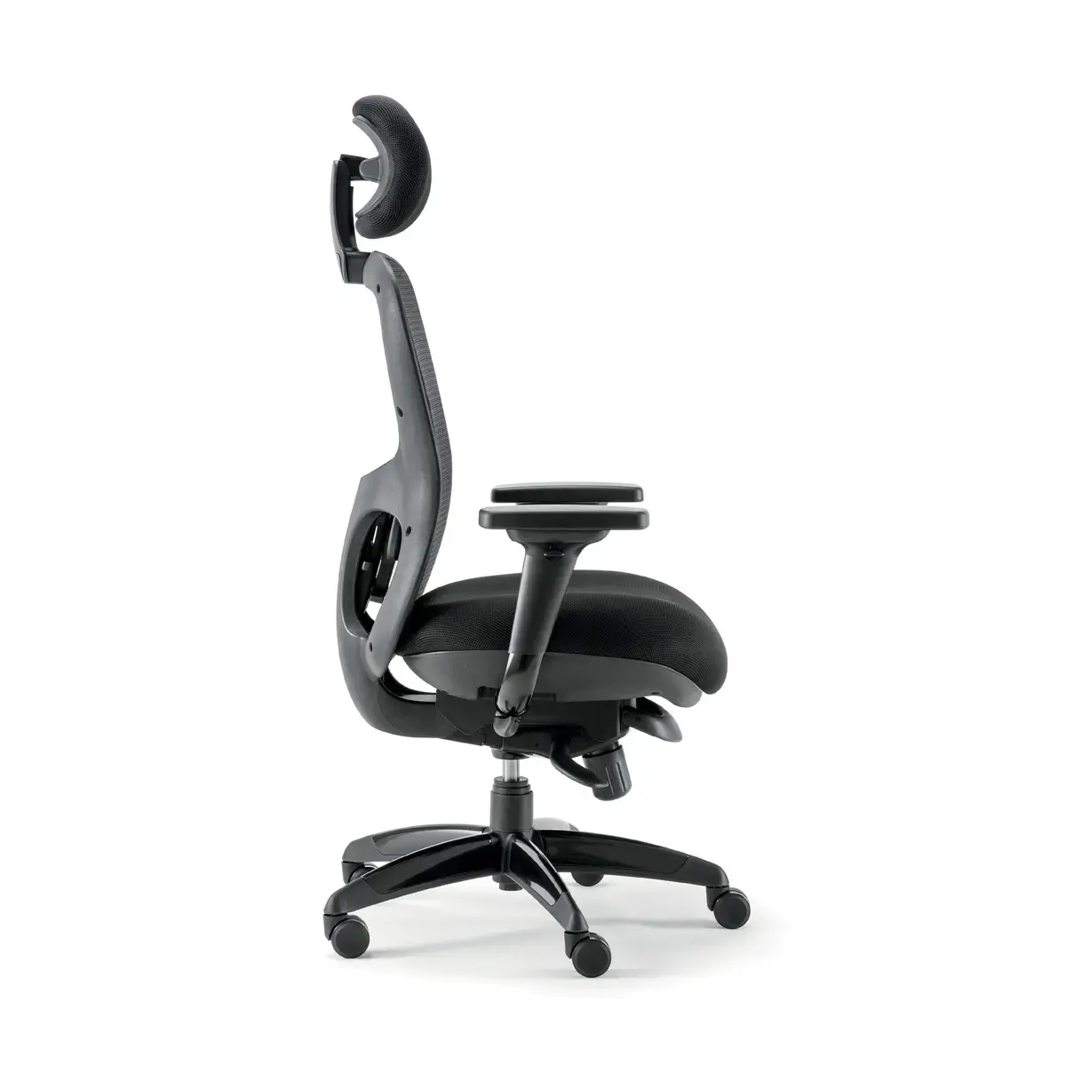 Siège de bureau synchrone ATHOS 01 - Noir et dos résille - Monté
