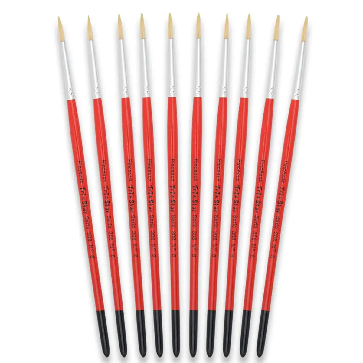 Brosse ronde n&deg;8 - OZ - en soie - peinture acrylique et &agrave; l'huile 