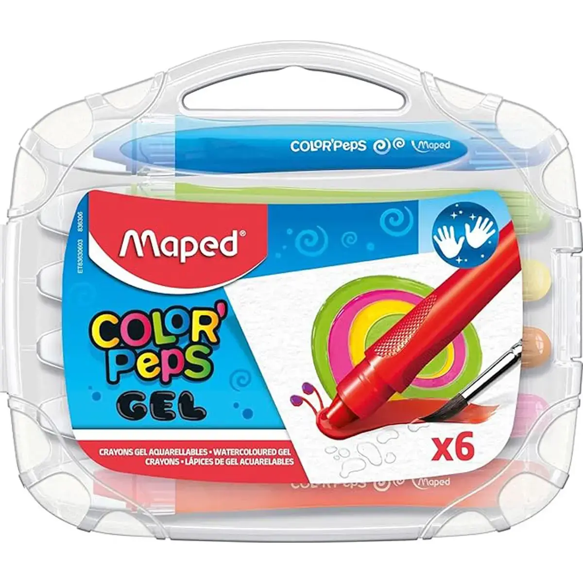 Crayon gel MAPED lot de 6 - coloris assortis