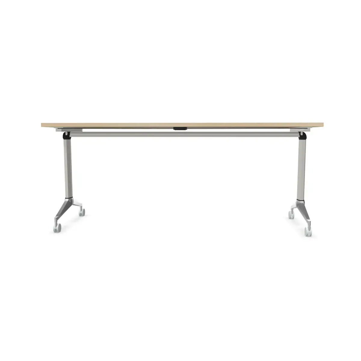 Table rabattable avec roulettes - Acacia clair et aluminium - 180x70 cm