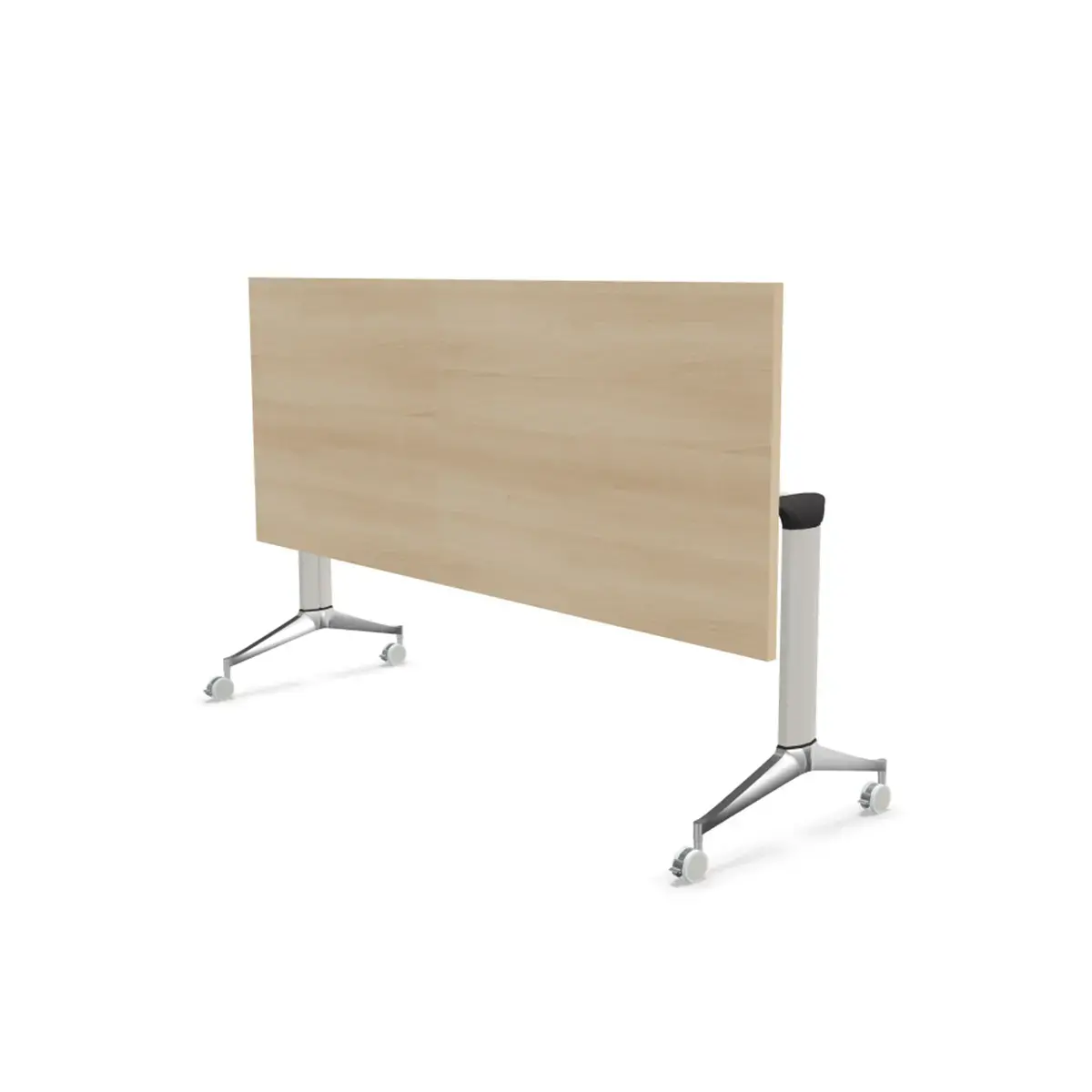 Table rabattable avec roulettes - Acacia clair et aluminium - 180x70 cm