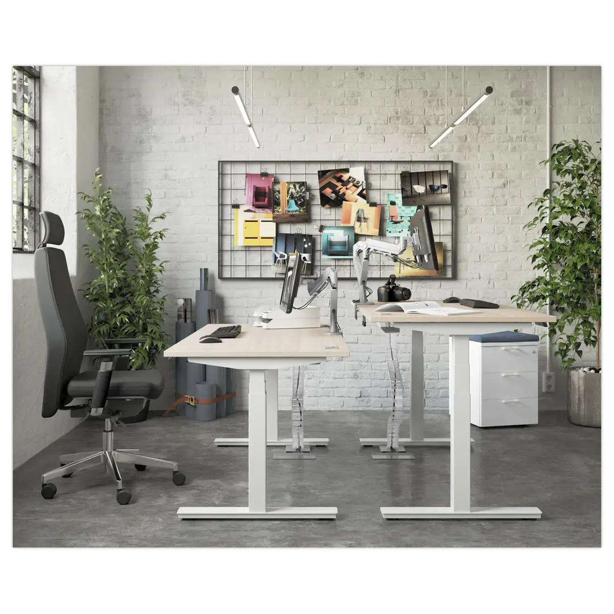 Bureau BERNE &eacute;lectrique 160 x 80 acacia/alu 