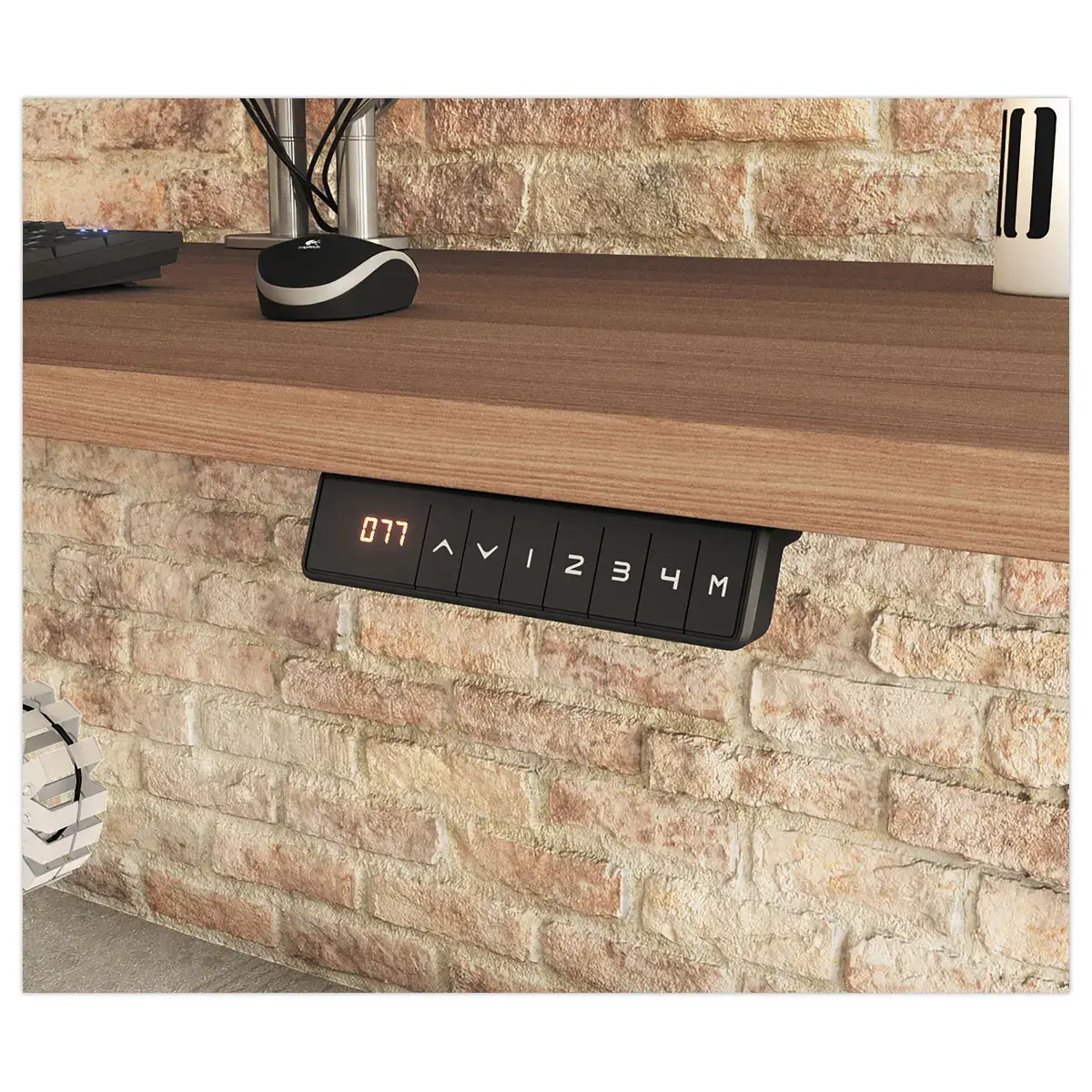 Bureau BERNE &eacute;lectrique 160 x 80 acacia/alu 
