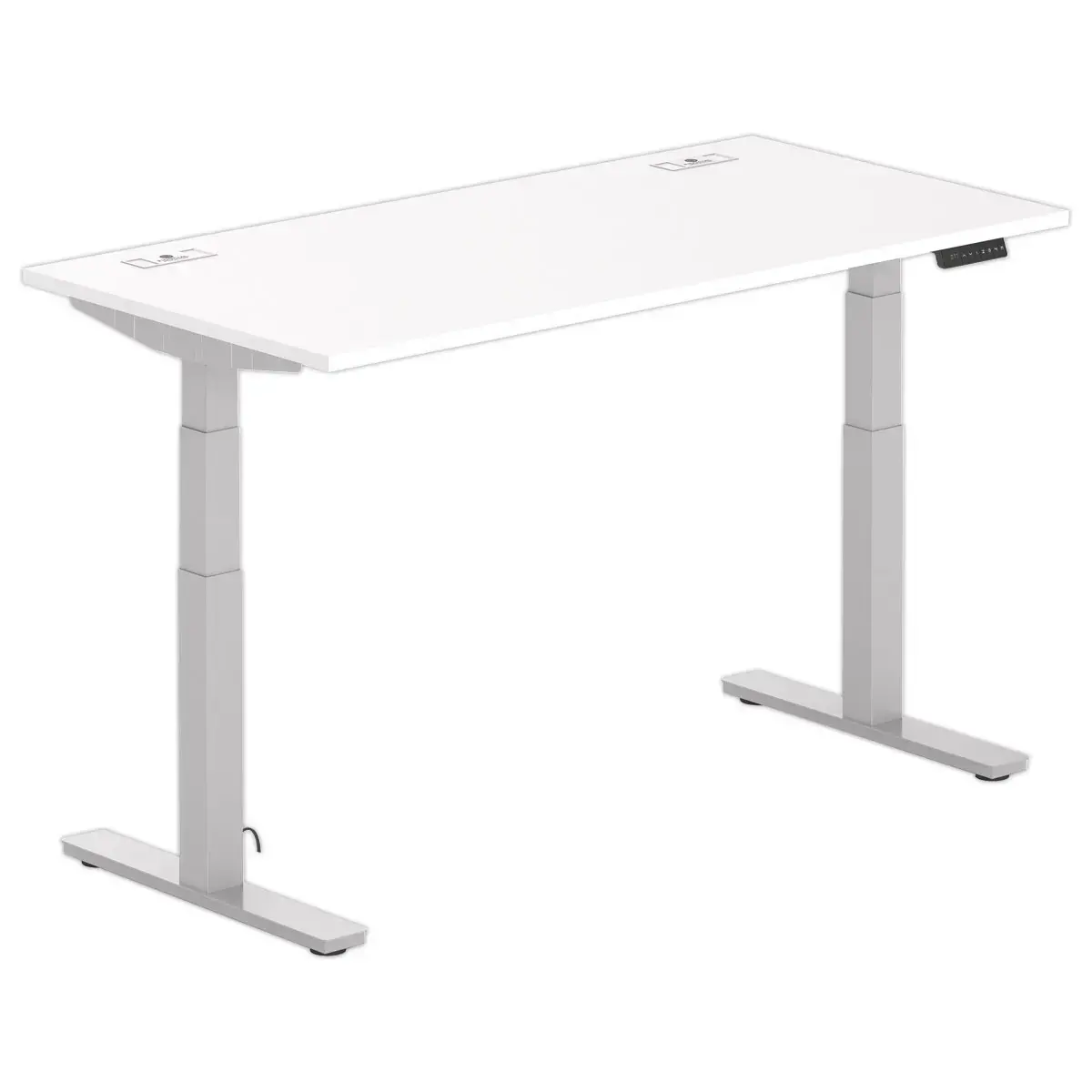 Bureau BERNE électrique 160 x 80 blanc/alu