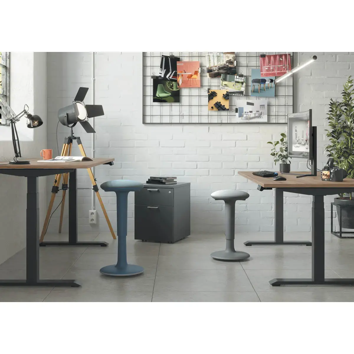 Bureau BERNE électrique 160 x 80 blanc/alu
