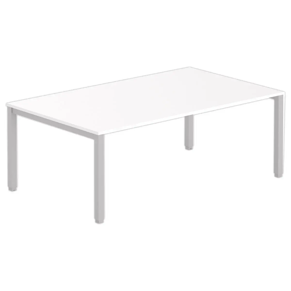 Table modulaire rectangulaire 200 x 120 blanc/ alu