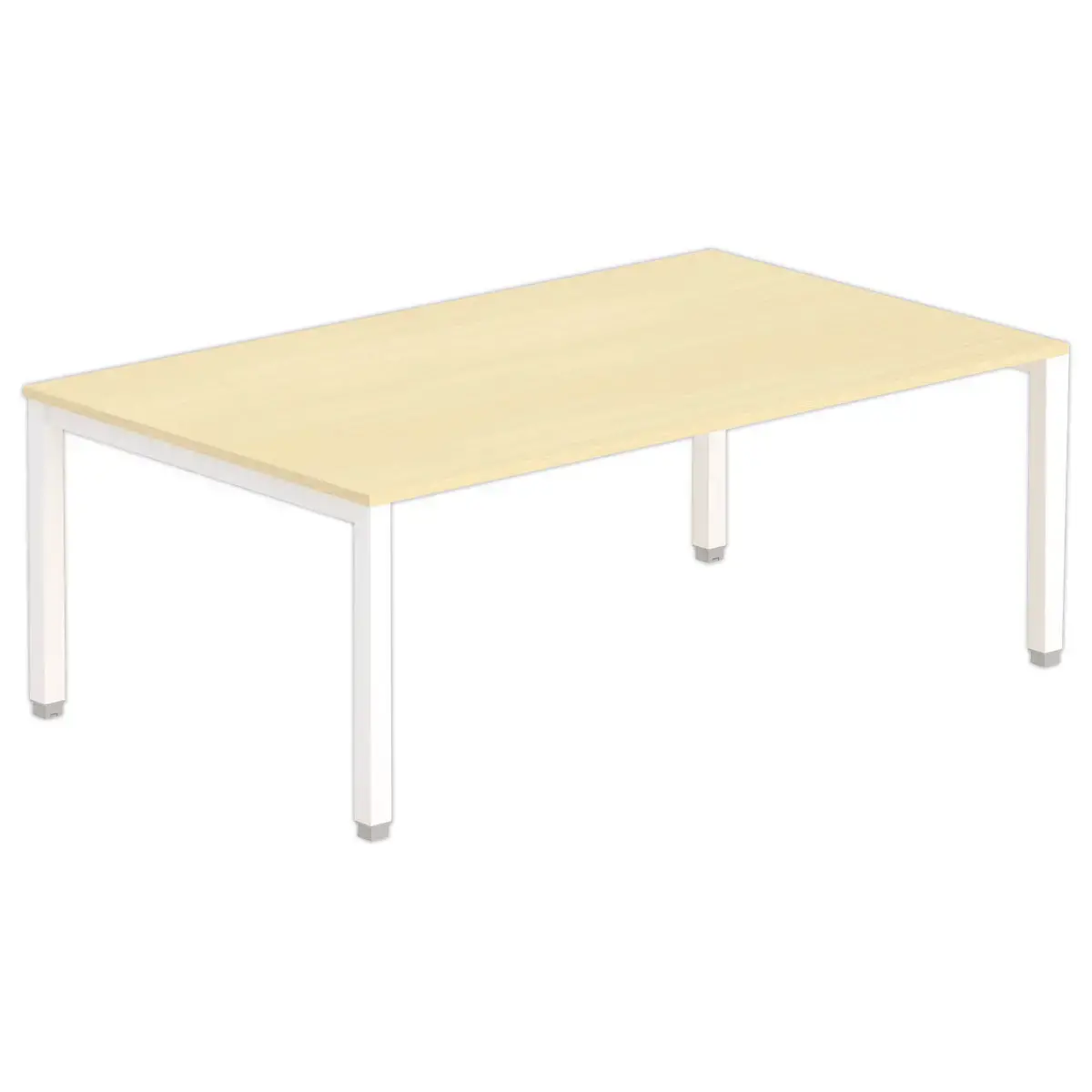 Table modulaire rectangulaire 200 x 120 h&ecirc;tre/blanc 