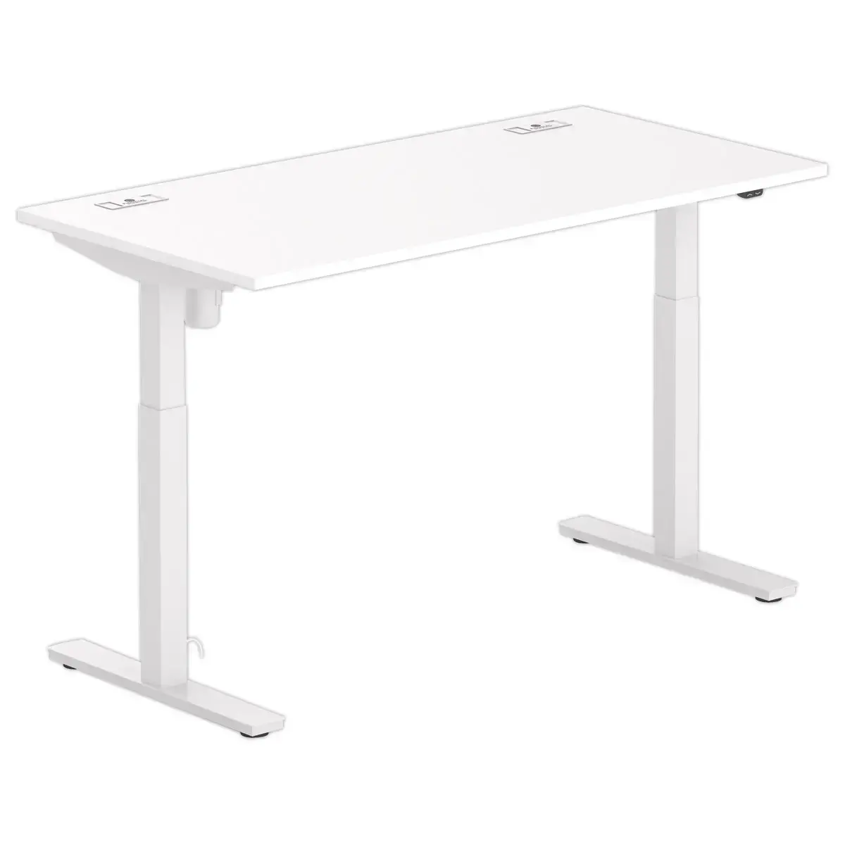 Bureau BERNE &eacute;lectrique 160 x 80 blanc/blanc boitier simple 