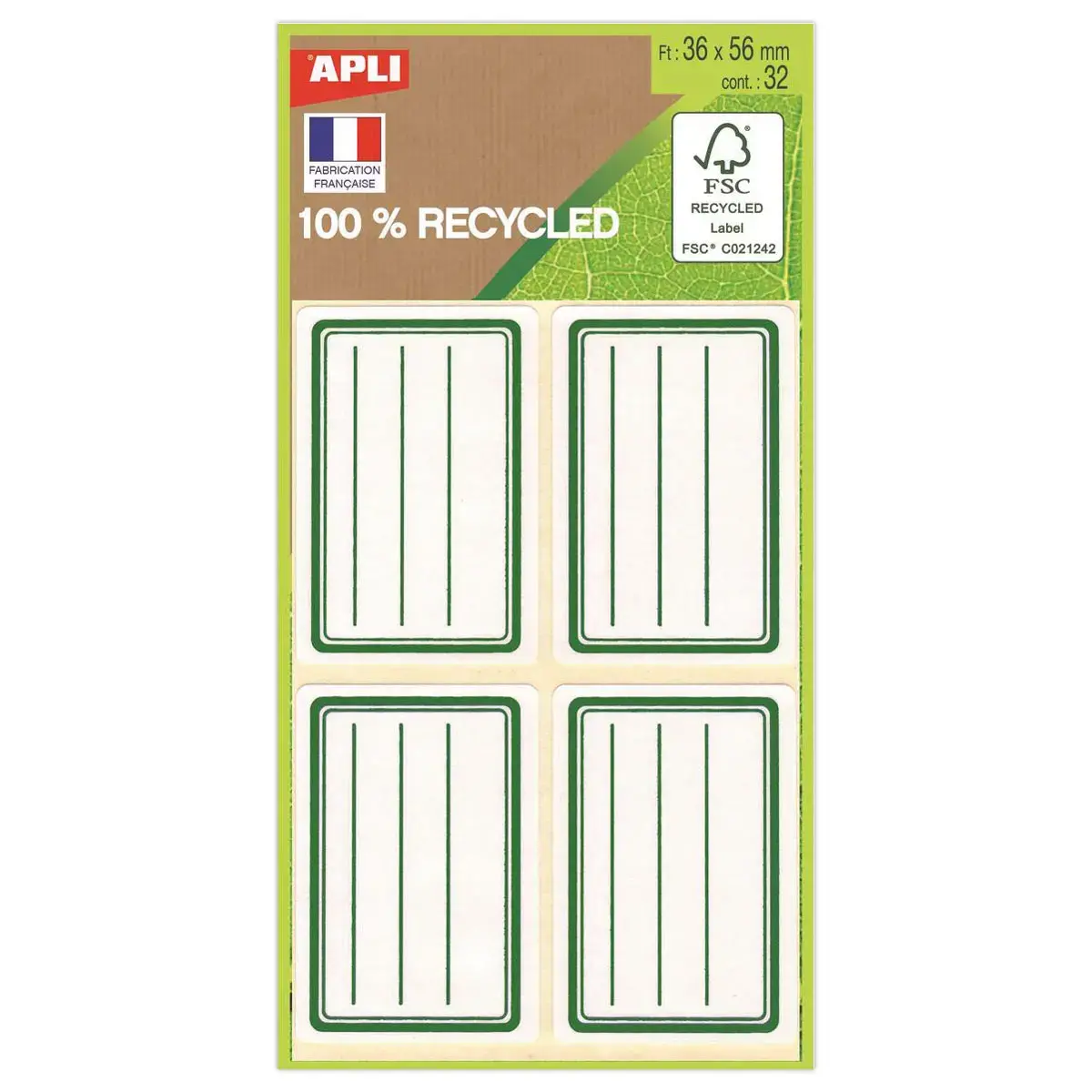 Etiquette scolaire Apli - recyclée - lot de 32